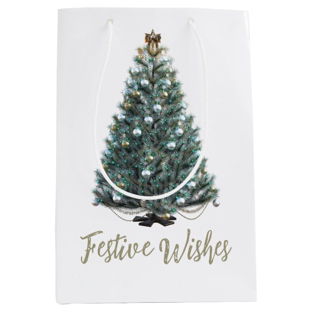 Weihnachtsgrüße. Weihnachtsbaum Mittlere Geschenktüte (Vorderseite)
