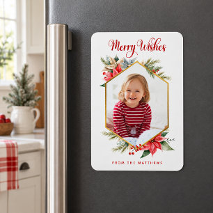Weihnachtsgrüße Weihnachtsstern Foto 4x6 Weihnacht Magnet