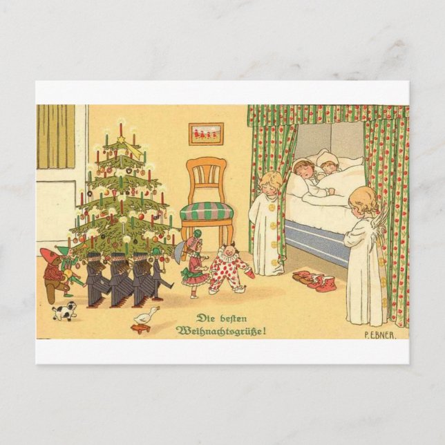 WEIHNACHTSgrüßeINTERNATIONAL MEHR Feiertagspostkarte (Vorderseite)