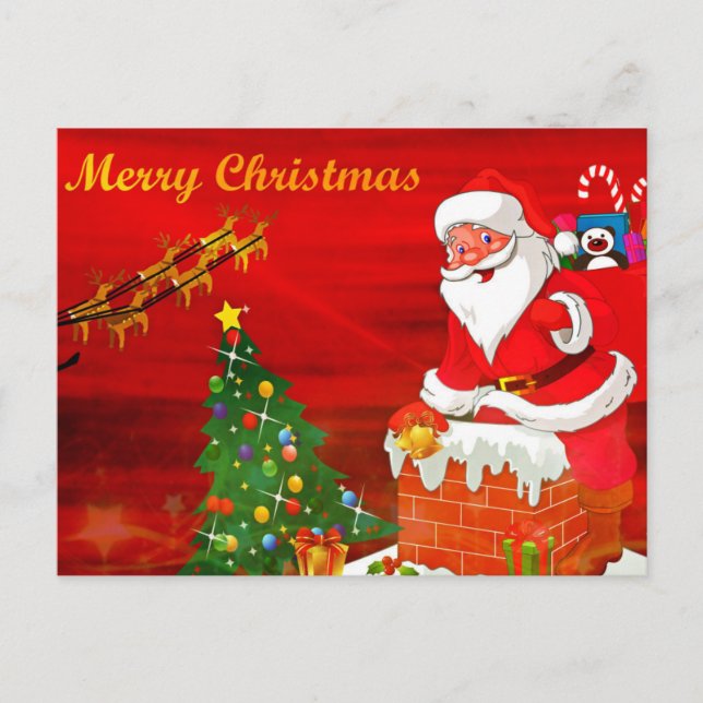 Weihnachtsgrüßen Feiertagspostkarte (Vorderseite)