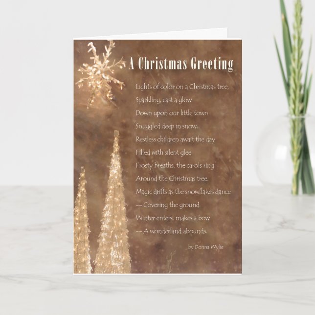 Weihnachtsgrußgedicht Feiertagskarte (Vorderseite)