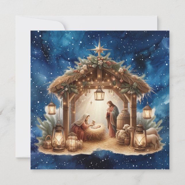 Weihnachtsgrußkarte der Krippe (Vorderseite)