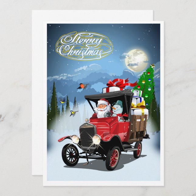 Weihnachtsgrußkarte Feiertagskarte (Vorne/Hinten)