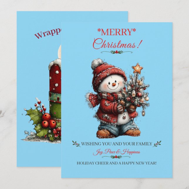 Weihnachtsgrußkarte Feiertagskarte (Vorne/Hinten)