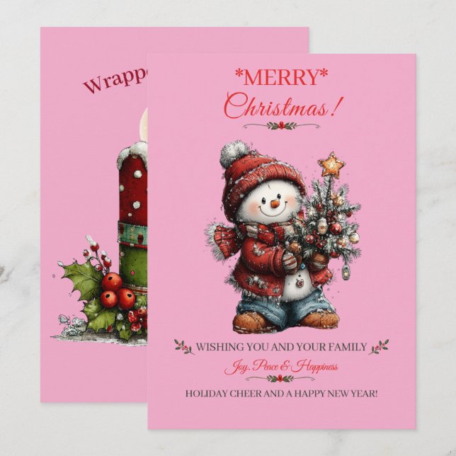 Weihnachtsgrußkarte Feiertagskarte (Vorne/Hinten)