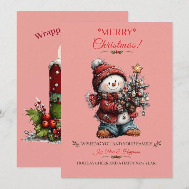 Weihnachtsgrußkarte Feiertagskarte (Vorne/Hinten)