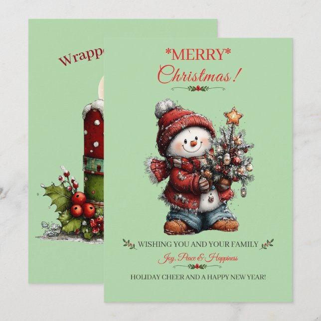 Weihnachtsgrußkarte Feiertagskarte (Vorne/Hinten)