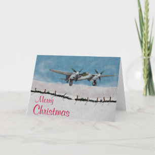 Weihnachtsgrußkarte für Flugzeuge Feiertagskarte