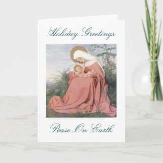 Weihnachtsgrußkarte Jungfrau Mary mit Kind Feiertagskarte