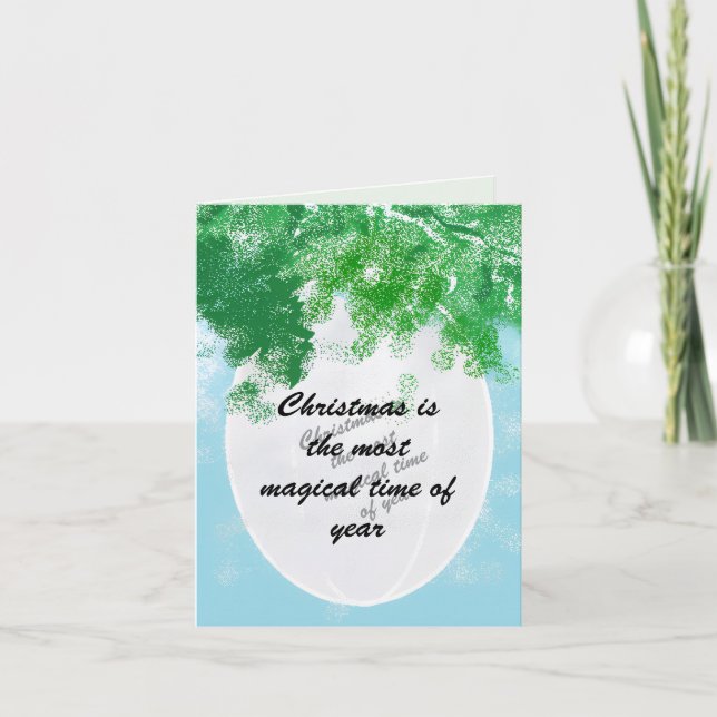 Weihnachtsgrußkarte ; Magisches Weihnachten+ Feiertagskarte (Vorderseite)