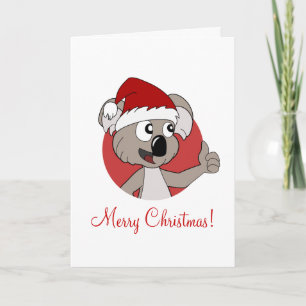 Weihnachtsgrußkarte mit Cartoon-Koala Feiertagskarte