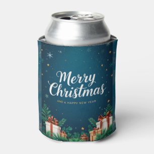 Weihnachtsgrußkarte mit Dekorationen Dosenkühler