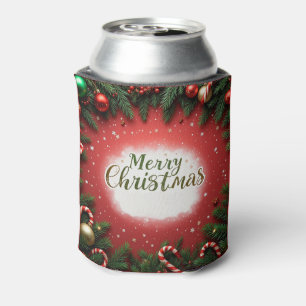 Weihnachtsgrußkarte mit Dekorationen Dosenkühler
