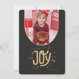 Weihnachtsgrußkarte mit dem Titel "Wishing You Joy Feiertagskarte