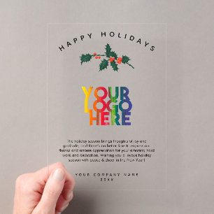 Weihnachtsgrußkarte mit Firmenlogo Acryleinladungen