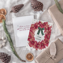 Weihnachtsgrußkarte mit Hibiskus-Kranz