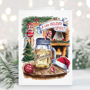Weihnachtsgrußkarte mit Mondschein im Weihnachtsge Feiertagskarte
