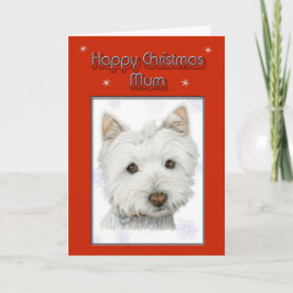 Weihnachtsgrußkarte mit Niedlichem Westie Hund Feiertagskarte