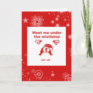 Weihnachtsgrußkarte mit Pinguin Feiertagskarte