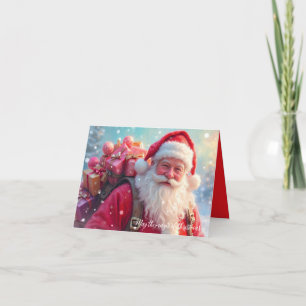 Weihnachtsgrußkarte mit Santa Magie Karte