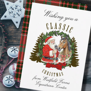 Weihnachtsgrußkarte mit Santa und Pferd Karte