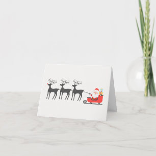 Weihnachtsgrußkarte mit Santas Schlitten Karte