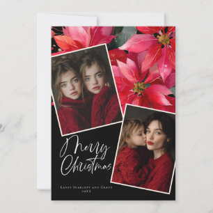 Weihnachtsgrußkarte mit Weihnachtsstern-Blume Feiertagskarte