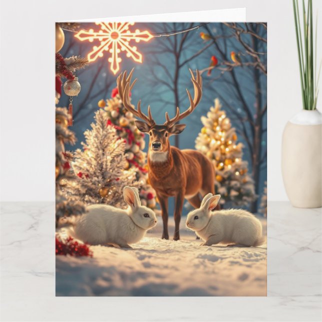 Weihnachtsgrußkarte mit Weihnachtsszene Karte (Vorderseite)