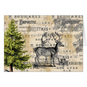 Weihnachtsgrüßkarte von Woodland Deer Vintage