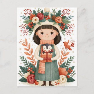 Weihnachtsgrußkarte zum Fest Postkarte