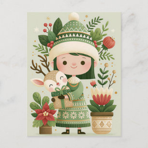 Weihnachtsgrußkarte zum Fest Postkarte
