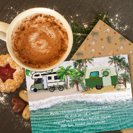 Weihnachtsgrußkarten für Camping am Meer Einladung