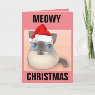 WEIHNACHTSGRUßKARTEN MIT KATZE KARTE