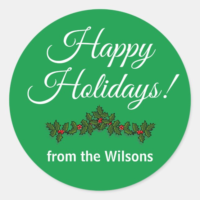 Weihnachtsgrüßsticker Runder Aufkleber (Vorderseite)