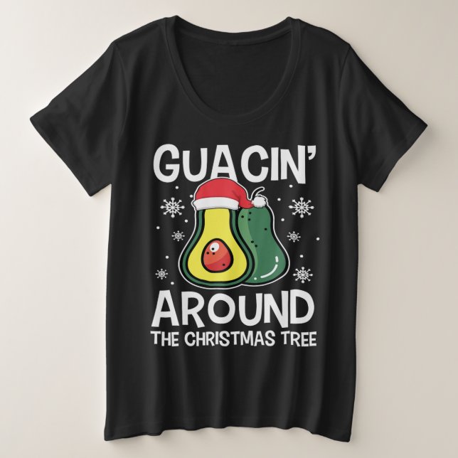 Weihnachtsguacin rund um den Tree Avocado Xmas Große Größe T-Shirt (Design vorne)