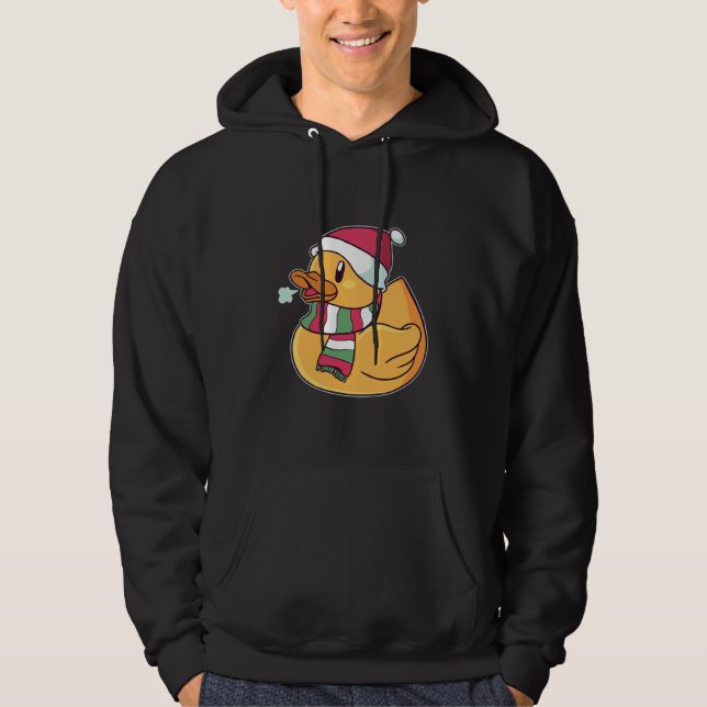 Weihnachtsgummi-Ente-Weihnachtsmannmütze Geschenk  Hoodie (Vorderseite)