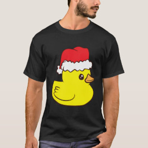 Weihnachtsgummiente mit Weihnachtsmannmütze Liebe  T-Shirt