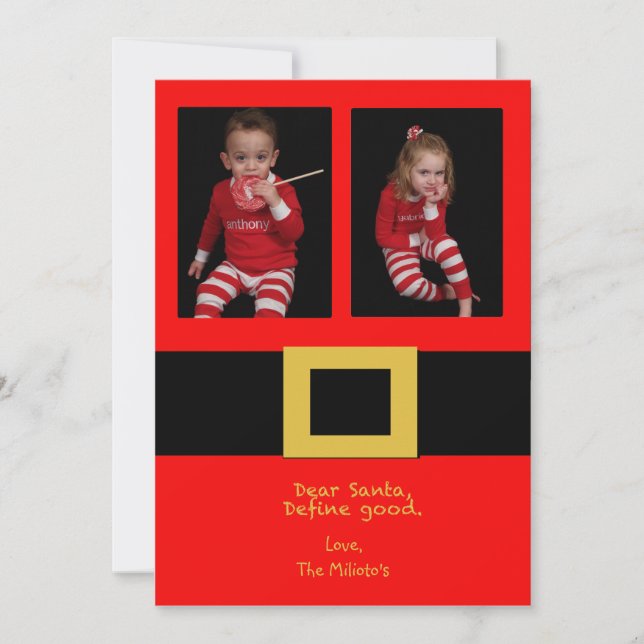 Weihnachtsgürtel Zwei Foto Weihnachtskarte Feiertagskarte (Vorderseite)