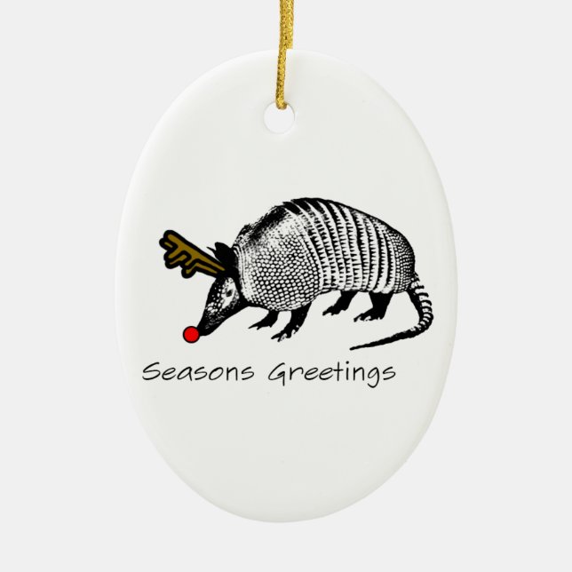 Weihnachtsgürteltier Keramikornament (Vorne)
