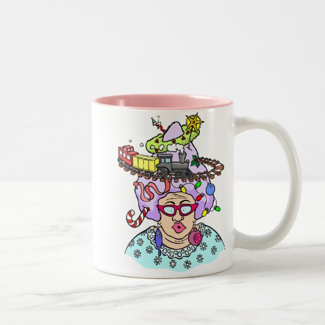 Weihnachtshaar Zweifarbige Tasse (Rechts)