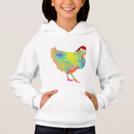 Weihnachtshähnchen in Weihnachtsmannmütze Funny Co Hoodie