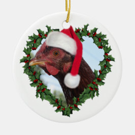 Weihnachtshähnchen * Rhode Island Red Keramik Ornament