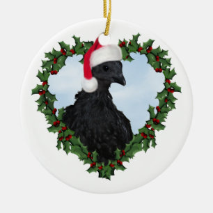 Weihnachtshähnchen * Svart Hona Keramik Ornament