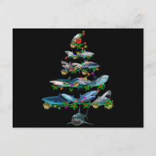 Weihnachtshai Feiertagspostkarte