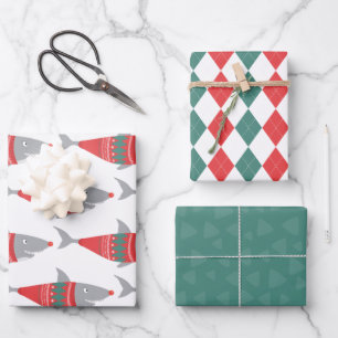 Weihnachtshai Geschenkpapier Set