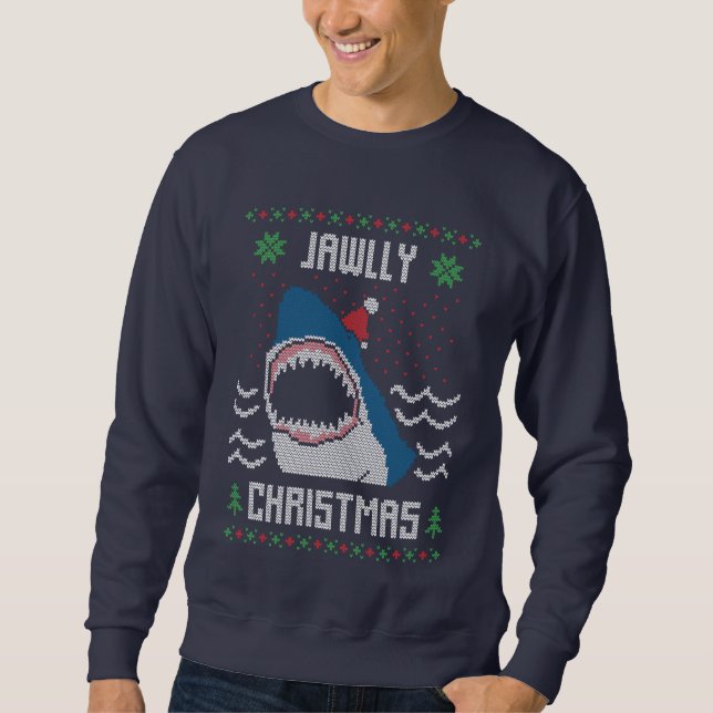 Weihnachtshai hässlichen Pullover Sweatshirt (Vorderseite)