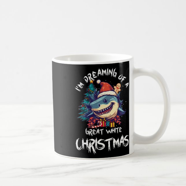 Weihnachtshai Weihnachtsmannmütze Xmas Santa Jaws  Kaffeetasse (Rechts)