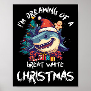Weihnachtshai Weihnachtsmannmütze Xmas Santa Jaws  Poster