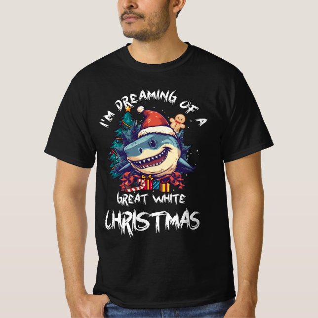 Weihnachtshai Weihnachtsmannmütze Xmas Santa Jaws  T-Shirt (Vorderseite)