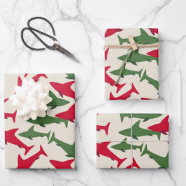 Weihnachtshaie Geschenkpapier Set